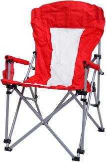 Campingstuhl HWC-L50, Klappstuhl Anglerstuhl Regiestuhl, waschbar Schutzhülle Stahl Stoff/Textil ~ rot