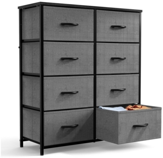 Fanttik Kommode Schubkastenkommode mit 8 Schubladen Stoffkommode stabilem Stahlrahmen (1 Schrank), wasserdicht Geeignet für Schlafzimmer, Wohnzimmer, Kinderzimmer, Flur