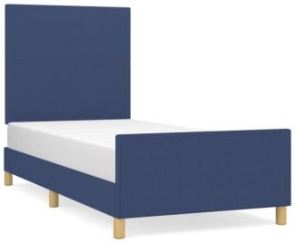 vidaXL Bettgestell mit Kopfteil Blau 100x200 cm Stoff 3124877