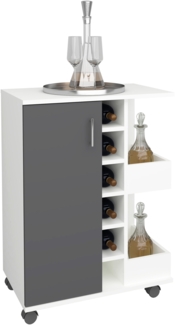 VCM Küchenmöbel Servierwagen Esilo 920038 Weiß / Anthrazit H. 85 x B. 63 x T. 40 cm