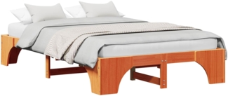 vidaXL Bettrahmen Wachsbraun 120 x 190 cm Massives Kiefernholz 872958