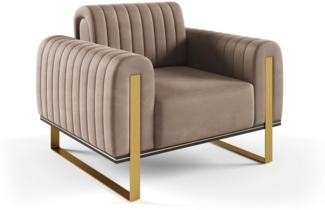 Sessel Designersessel VALERIE in Stoff Elisa Velvet Cappuccino
