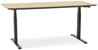 Kadima Design Schreibtisch höhenverstellbar | 180x90 cm | Elektrisch Homeoffice Design 63-128 cm | Beige-Schwarz | Arbeitstisch