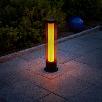 Northpoint LED Gartenleuchte Solar Flammenlichtsäule Flammen Dauerlicht Dämmerungssensor