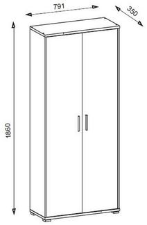 OFFICE LINE Aktenschrank in Weiß - Hoher Büroschrank mit 2 Türen - Modernes Büromöbel Komplettset - 79 x 186 x 35 cm (B/H/T)