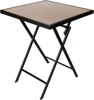 BRUBAKER Gartentisch Bergamo - 58 x 58 cm Balkontisch wetterfest (1-St, Campingtisch eckig mit Stein Optik - Klapptisch für Balkon, Terrasse), Metall Beistelltisch klappbar - Bistrotisch