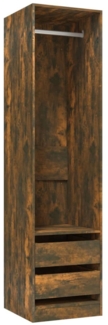 Kleiderschrank mit Schubladen, Räuchereiche, 50 x 50 x 200 cm
