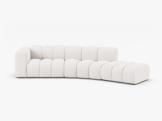 Micadoni Modulares Sofa Lupine 5-Sitzer Rechts Boucle Baloo Weiß