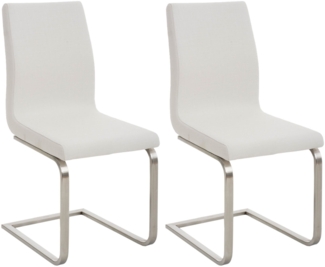 CLP 2er Set Esszimmerstühle Belfort mit Stoffbezug,weiß