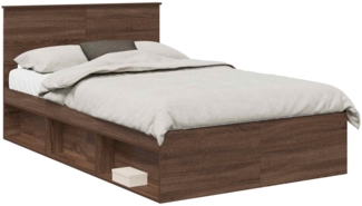 vidaXL Bettrahmen Braun Eichen-Optik 120x190 cm Holzwerkstoff 3407901