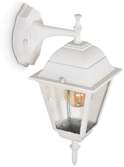 hofstein Außen-Wandleuchte »Quartucciu« klassische Wandlampe aus Metall/Glas in Weiß, ohne Leuchtmittel, Außenleuchte mit Echtglasscheiben, E27, IP44