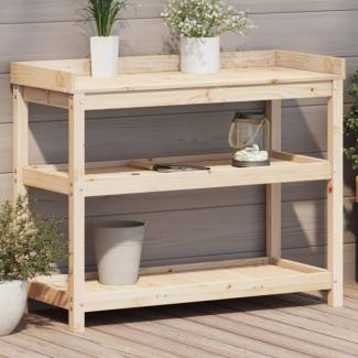 vidaXL Pflanztisch mit Ablagen 108x45x86,5 cm Massivholz Kiefer 832437