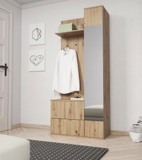 Garderoben-Set Green Flurgarderobe 90cm Artisan Eiche