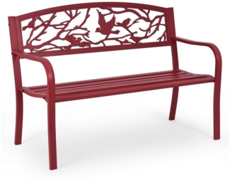 COSTWAY Gartenbank, 2 Sitzer, mit Rückenlehnen, aus Metall, 127x60x88cm