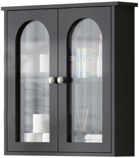 radelldar Hängeschrank mit 2 Fächern und 2 Tür,multifunktionaler Badschrank,56 x 13 x 58 cm
