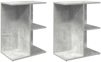 vidaXL Nachttische 2 Stk. Betongrau 46,5x29x61 cm Holzwerkstoff 858657
