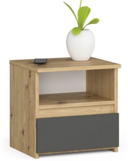 Home Collective Kommode 40 cm breit Holz Highboard Sideboard für Flur Schlafzimmer Wohnzimmer (Mehrzweckschrank Schrank schmal Kommode Schlafzimmer mit Schubladen), Kinderzimmer Organizer, 40 cm hoch mit 1 Schublade Artisan Eiche-grau