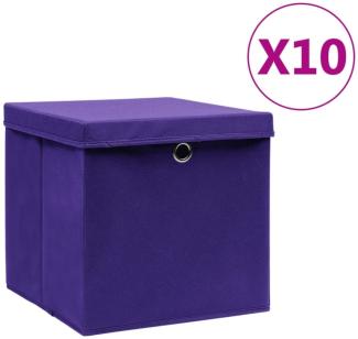 vidaXL Aufbewahrungsboxen mit Deckeln 10 Stk. 28x28x28 cm Lila