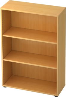 bümö Regal Buche, Standregal aus Holz für 3 Ordnerhöhen - Bücherregal klein 80 cm breit, Aktenregal für Ordner & Bücher, kleines Büroregal, Holzregal, Ordnerregal, Buchregal Dachschräge, 4500-6