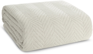 Tagesdecke Decke Lein-Optik 3 cremig 220x240 cm