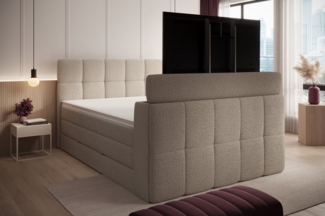 wonello Boxspringbett Madison 3 mit TV-Lift, mit Bettkasten, Taschenfederkern-Matratzen und wonello premium Topper