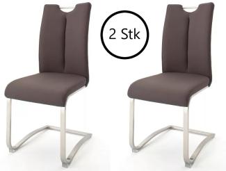 Esszimmerstuhl >Kerrin< (2-er Set) in Braun aus Polyurethan - 45x102x58 (BxHxT)