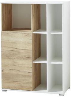 Büro Aktenschrank GENT-01 in Navarra Eiche Nb. und weiß BxHxT ca. 85x120x40cm