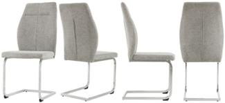 SeedWave Freischwinger Leinen-Freischwinger 4er-Set, Hochlehner-Sessel mit Wellendesign, robuste Stahlbeine, 150 kg Tragfähigkeit – Ideal für Esszimmer
