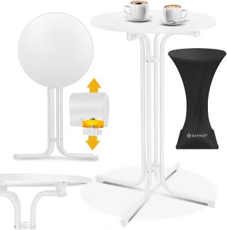 KESSER® Gastro Stehtisch klappbar - Gastronomie Bistrotisch rund - Wetterbeständiger Klapptisch Gartentisch - Runder Partytisch - Hitzebeständig - Stabil und sicher Weiß, Ø 70 cm, 1er Set