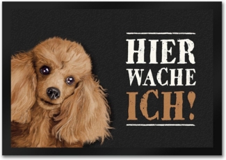speecheese Fußmatte Hier wache ich! PUDEL Fußmatte mit Motiv Fußabtreter