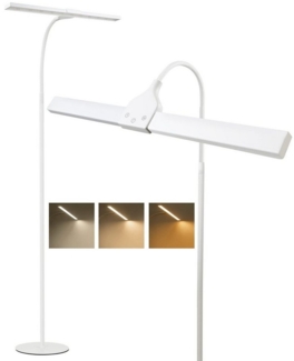 Nettlife LED Stehlampe Schwarz Leselampe Stehleuchte Touch Dimmbar 10W Standleuchte 156CM, mit 40min Timer Memory Funktion 360° Schwanenhal, LED fest integriert, Warmweiß, Neutralweiß, Kaltweiß, für Wohnzimmer Schlafzimmer