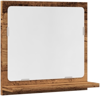 vidaXL Badspiegel mit Ablage Altholz-Optik 40x11x37 cm Holzwerkstoff 856187