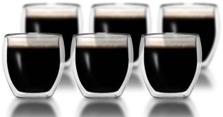 Klasique Doppelwandige Gläser 100 ml, 6er Set, Espresso Glas Set, Espressogläser Schwebeeffekt