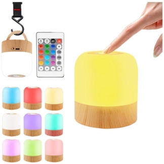 ibettertec LED Nachttischlampe Touch-Lampe,tragbare Tisch-Nachttischlampen mit Sensorsteuerung, Kleines Nachtlicht,Nachttischlampe,Mit Fernbedienung,RGB, Einstellbare Farbe Nachtlicht, Touch-Lampe,tragbare Tisch-Nachttischlampen mit Sensorsteuerung