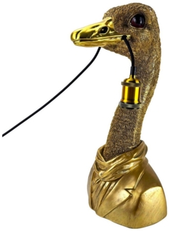 Online-Fuchs Tischleuchte - imposante goldene Dekolampe Strauß für Wohnzimmer - Deko afrikanisch, E27 Glühbirne wechselbar, indirekte Beleuchtung, auch als Nachttisch geeignet - 48 cm groß