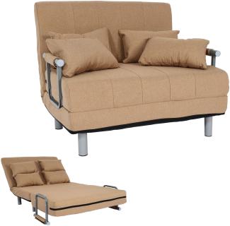 Schlafsessel HWC-K29, Klappsessel Schlafsofa Gästebett Relaxsessel, Liegefläche 186x97cm Stoff (270g/m²) ~ creme-beige