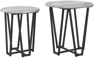 vidaXL Beistelltisch-Set 2 pcs Grau Sonoma und Schwarz 869723