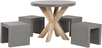 Gartentisch Set OLBIA TARANTO Beton 90x90x76 cm Grau