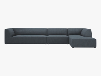 Micadoni Ecksofa Ruby 5-Sitzer Rechts Kord Scala Blau