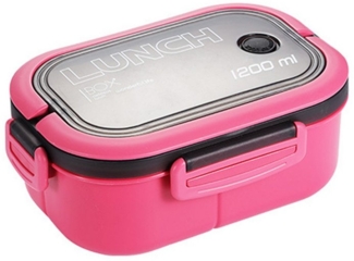 Lollanda Lunchbox für Kinder und Erwachsene, Brotdose mit Fächern, 14,5 x 21 x 8 cm, mit Trennwand, Bentobox inklusive Löffel und Gabel, 1200 ml