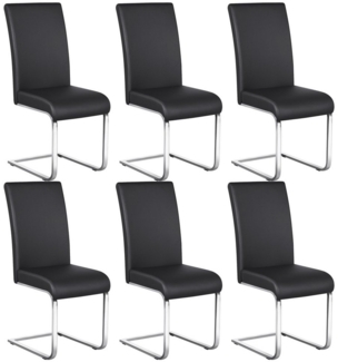 Yaheetech Esszimmerstuhl 2/4/6-er Küchenstuhl (6 St), Schwinger Polsterstuhl mit Ergonomischer Rückenlehne & Metallbeine