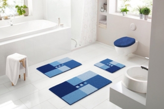Linea Due MERKUR Badteppich 60x90 cm blau
