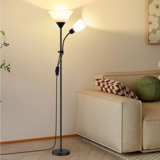 Simloveve Stehlampe mit 2 LED Glühbirne, abnehmbare Glühbirne, 3000K Farbtemperaturen, Stehleuchte für Büro Schlafzimmer