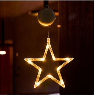 Qualra LED-Lichterkette LED Sterne Weihnachtsbeleuchtung Lichterkette Fensterbeleuchtung, Batterie Warmweiß Inner Weihnachten