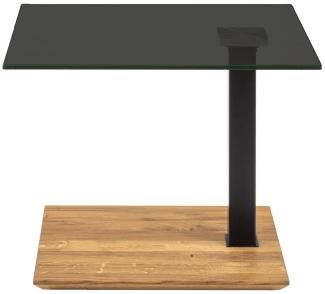 Beistelltisch eckig Catherine 55x47x47 Kaffeetisch Massivholz Schwarz/Parsolglas 16177