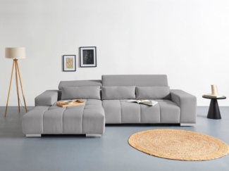 COTTA Ecksofa Orion L-Form, mit Kopfteilverstellung & 3 Nierenkissen