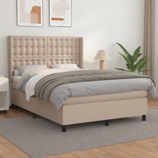 vidaXL Boxspringbett Matratze Cappuccino-Braun 140x190cm Kunstleder 3132500