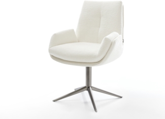 Drehstuhl Clea-Flex Bouclé Soft Beige Fußkreuz Graphit 360° drehbar Wippfunktion