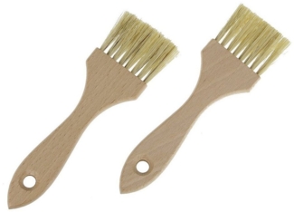 Macosa Home Backpinsel, Backpinsel Naturborsten breit 2er Set Rosshaar Holz-Griff