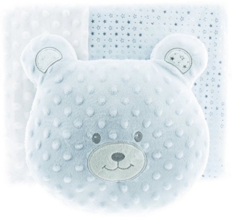 Babydecke Babydecken-Set mit Kissen Zweilagige Babydecke aus Polyester 100x80 cm, Almina